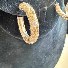 Vintage .925 Sterling Silver Filigree Scroll Hoop Earrings