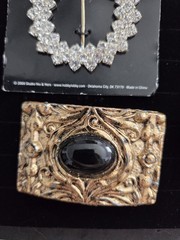 Lot Of Vintage Buckles Gold & Silver Tone Rhinestone & Cabs