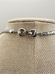 Vintage MONET Victoria Silver Tone Slider Pendant Omega Tie Lariat Necklace