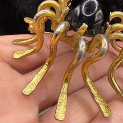 Vintage Insect Brooch Abstract LARGE Gold Tone READ
