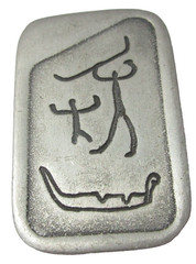 NORWEGIAN ROCK CARVING HIEROGLYPHICS VINTAGE PIN MADE IN NORWAY PEWTER VIKING