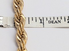 Vtg Signed NAPIER 9mm Thick 24″ Rope Chain Necklace 140gr Gold Tone