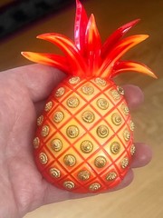 RARE Isabel Canovas Pineapple Brooch Red/Yellow Colorway Vintage 80’s Couture 4″