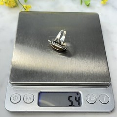 Vtg Navajo Sterling Silver 925 Jasper Marquise 24mm Long Split Band Ring Size 4