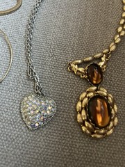 11 Pc Lot Necklaces Bracelets Brooches Many GoldTone