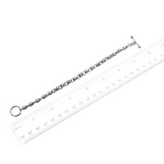925 Sterling Silver Vintage Modernist Anchor Link Oxidized Bracelet 6.75″