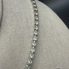 Vintage B David Silver Tone Blue Rhinestone Crystal Necklace Bracelet Clip Ons