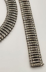 Vintage Rhinestone Choker Necklace Bracelet Set Clear Crystal Collar Bridal 16″