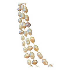 Vintage Baroque Freshwater Pearl 52” Necklace Knotted Endless Rope Strand
