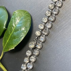 Art Deco Vintage Choker Necklace Estate Jewelry Pre-owned Cut Crystal 14.5″
