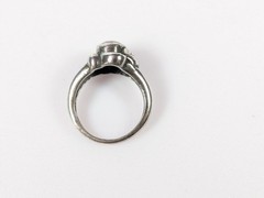 Vtg Sterling Silver 925 Art Nouveau Style Pink Solitaire Stone Ring Size 5.25