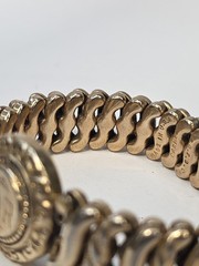 Daughters Of The American Revolution Expandable Sweetheart Bracelet Gold Tone