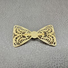 Vintage Brooch Gold Tone Filigree Bow Art Deco Style Pin Ornate Fashion Jewelry