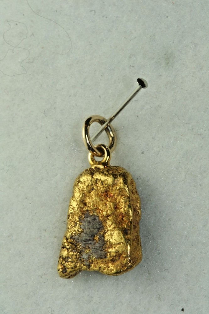 VINTAGE ANTIQUE 24K GOLD NATURAL NUGGET CHARM PENDANT CALIFORNIA GOLD RUSH FOB