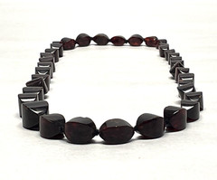 Vintage Natural Baltic Amber Necklace Rich Cognac Freeform Beads 30″ 75.73g