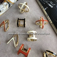 Sallys Quality 100% Brass & Enamel Scarf Ring Chain Buckles Brooch For Scarves