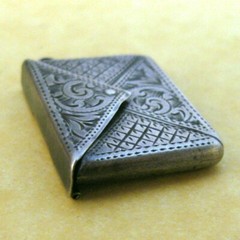 Antique Edwardian Engraved Sterling Silver Stamp Case Charm Adie & Lovekin Ltd