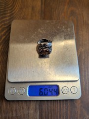 Vintage Brutalist Artisan 925 Ring W/ Peach Colored Gemstone Israel Mark Size 8