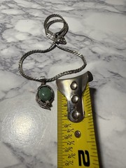 Vintage 10K 14K Gold Jade Diamond Pendant Necklace Estate Lot#1752