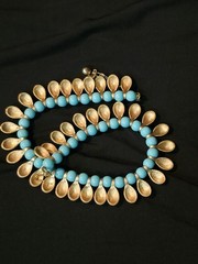 Trifari Egyptian Revival Vintage Necklace Crown Statement Gold Tone