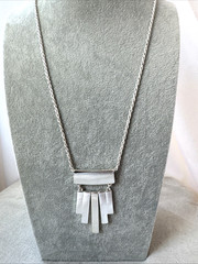Brutalist Modernist chunky Mirror abstract chain 1990s Necklace Metal Jewelry