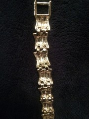 Vintage Rhinestone Bracelet Heavy Silvertone Unbranded 7.5 To 8.5 in With Link
