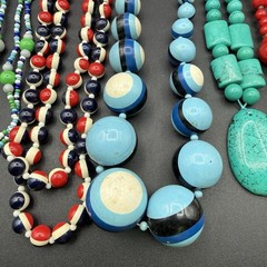 Vintage Necklaces Lot of 9 Beads Plastic Lucite Costume Jewelry