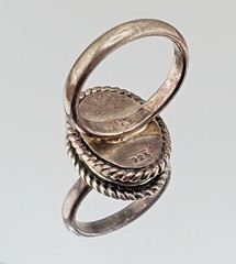 VTG 925 Monogram CME CEM Signet Ring Sz 4.75 Sterling Silver 5g Engraved Oval