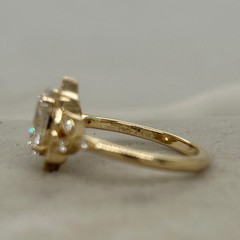 IGI Certified Oval Cut Lab Grown Diamond 14K Gold Art Deco Vintage Inspire Ring
