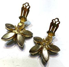 FOR REPAIR Rhinestone Jewelry Set Earrings Brooch Star Burst Estate Glam