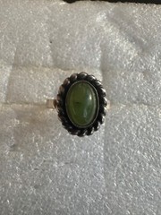 Vintage Silver 925 Soviet Era USSR Women’s Ring Stone Nephritis 8.75 size 4.65g
