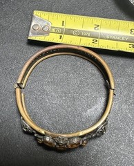 Vintage 1930’s Possibly Czech Green Glass Hinged Bracelet See Pictures For