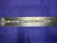 VTG WWII Sterling Silver Forget-Me-Not Engraved Family Link Bracelet 1945 14.5g