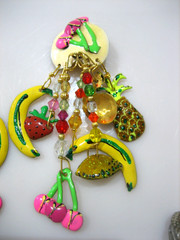 LUNCH AT THE RITZ FRUIT SALAD CLIP DANGLE EARRINGS