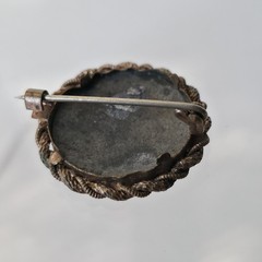 Antique Victorian Framed Brooch Portrait Photo Of Male C Clasp