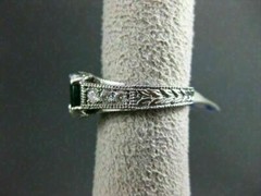 ESTATE 2.18CT DIAMOND & AAA COLOMBIAN EMERALD 14KT WHITE GOLD 3D ENGAGEMENT RING