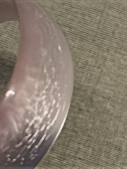 Vintage Mid-Century Moonlight Glow Pink Lucite Acrylic Resin Bangle Bracelet