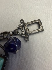 VINTAGE CHUNKY ESTRUSCAN GOTHIC CHARM BRACELET 7.5”