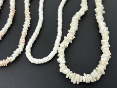 Vintage Y2K 90s Puka Shell Heishi Necklace Bracelet Lot 10 Surfer Hawaiian Beach