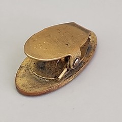 Antique Tie Clip Enamel Flowers Lapel Clasp Gold Filled Oval 24mm Brooch