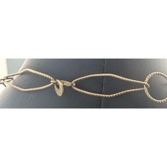 Vintage Erwin Pearl Sterling Silver Lavalier Necklace Twisted Links Art Glass