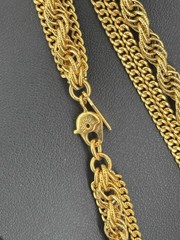 52″ Monet Opera Length Triple Strand Rope Chain Gold Tone Necklace