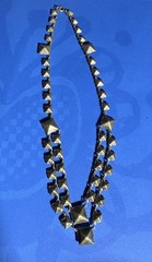Antique Sterling Silver Prong Set Silver Backed Georgian Paste Necklace 15.5 In.