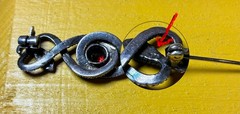 vintage 925 sterling silver intertwined twin snake brooch pin faux ruby red gem