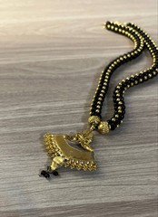 Vintage Black Gold Beaded Necklace Boho Ethnic Pendant Fashion Jewelry Gift
