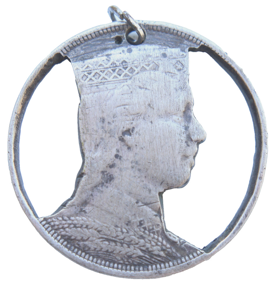 Vintage Pendant From The Coin “Milda 5 Lats 1929” Silver Latvia 16.42 gram