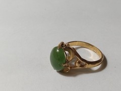 Vintage 10k G.F. Jade Cabochon Ring Size 5.25