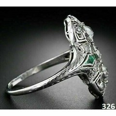 Filigree Vintage Lab-Created Diamond Modern Art Deco Engagement 925 Silver Ring