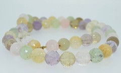 Large Hand Strung Chunky Quartz and Amethyst Beaded Necklace