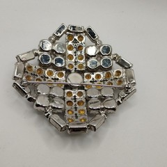 Vintage Rhinestone Brooch Art Deco Style